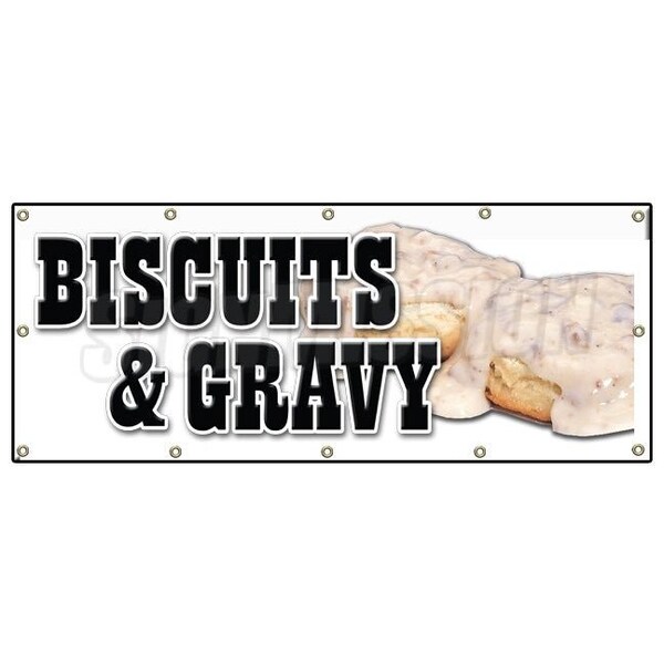 Biscuits & Gravy Banner Heavy Duty 13 Oz Vinyl with Grommets